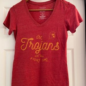 USC Trojans Bookstore Faded V-Neck Tee